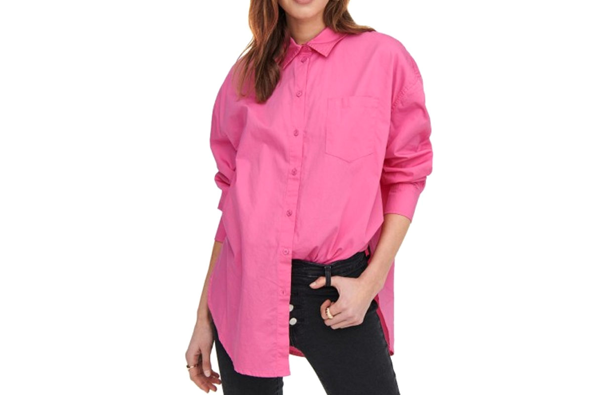 Only Onlcorina Life Ls Loose Shirt Wvn (15250544 AURORA PINK) Φούξια